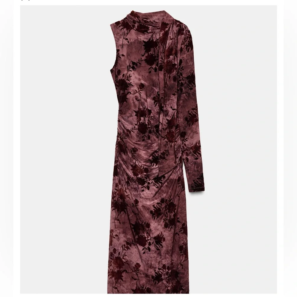 LONG SCARF PRINT DRESS - Picture 3 of 6